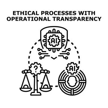 Ethical artificial intelligence processes with operational transparency Stock Illustration