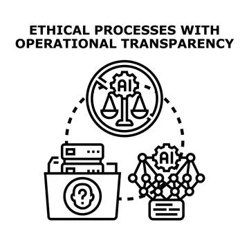 Ethical artificial intelligence processes with operational transparency Stock Illustration