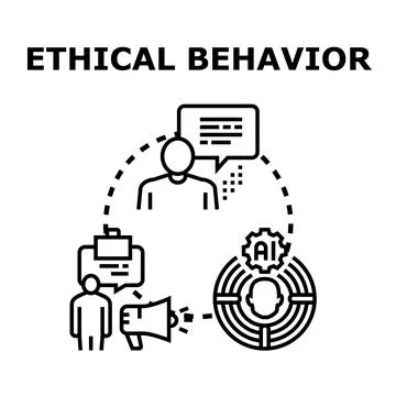 Ethical behavior influencing modern artificial intelligence development Stock Illustration
