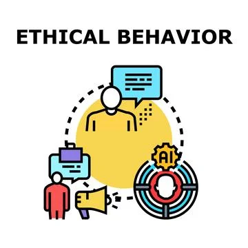 Ethical behavior influencing modern artificial intelligence development Stock Illustration
