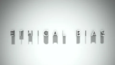 Ethical bias 3D title animation with shadows on a white background Stock Footage 297905277