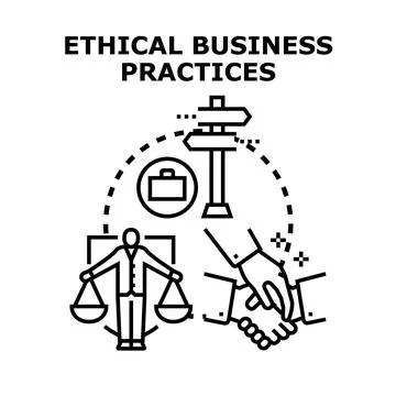 Ethical business practices concept selecting responsible direction Stock Illustration