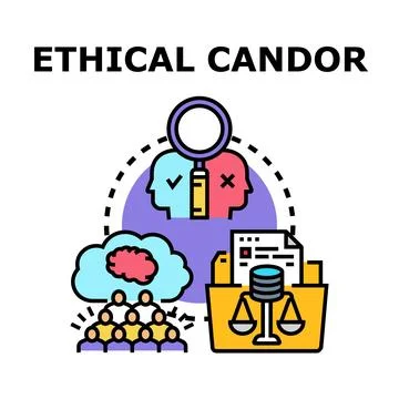 Ethical candor concept exploring transparent communication decision making Stock Illustration