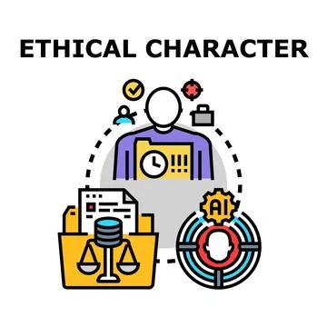Ethical character developing personal moral business values Stock Illustration