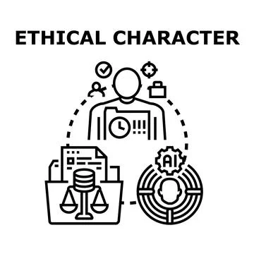 Ethical character developing personal moral business values 스톡 일러스트