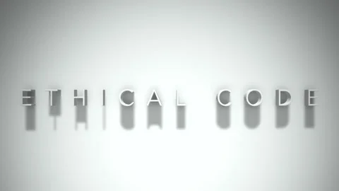 Ethical code 3D title animation white text on a white background Stock Footage 299823184