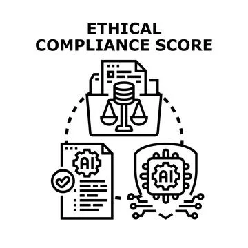 Ethical compliance score for artificial intelligence and regulations イラスト素材