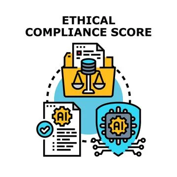 Ethical compliance score for artificial intelligence and regulations Stock Illustration