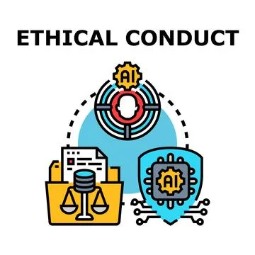 Ethical conduct in artificial intelligence development and technology Stock Illustration