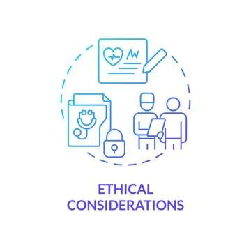 Ethical considerations blue gradient concept icon Stock Illustration