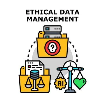 Ethical data management concept with privacy and artificial intelligence 스톡 일러스트
