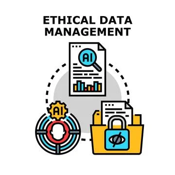 Ethical data management process ensuring individual data protection 스톡 일러스트