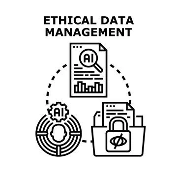 Ethical data management process ensuring individual data protection 스톡 일러스트