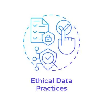 Ethical data practices blue gradient concept icon イラスト素材