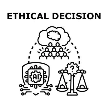 Ethical decision making with artificial intelligence and society イラスト素材