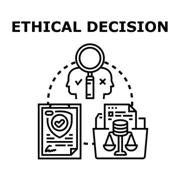 Ethical decision making choosing moral legal path Stock Illustration