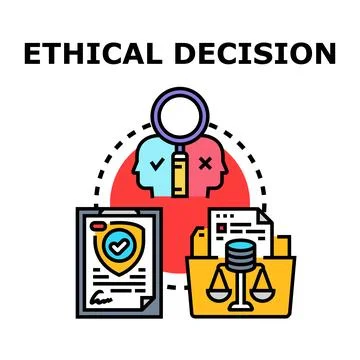 Ethical decision making choosing moral legal path Stockillustratie