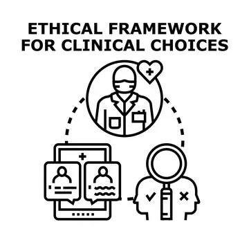 Ethical framework for clinical decision making vector concept Illustrazione stock