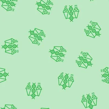 Ethical genetics cryptogenetics line seamless pattern Stock Illustration