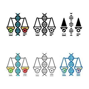 Ethical genetics simplified cryptogenetics color icon vector Stock Illustration