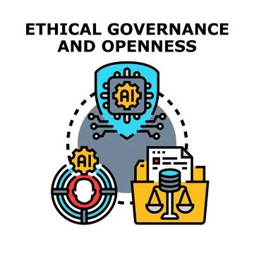 Ethical governance and openness in artificial intelligence development Stock Illustration