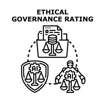 Ethical governance rating evaluating artificial intelligence compliance Stock Illustration