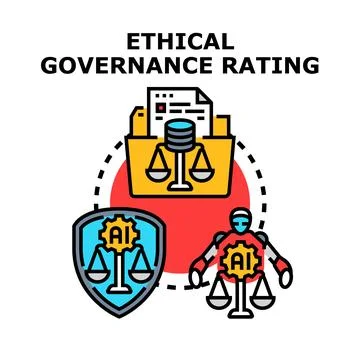Ethical governance rating evaluating artificial intelligence compliance 库存插图