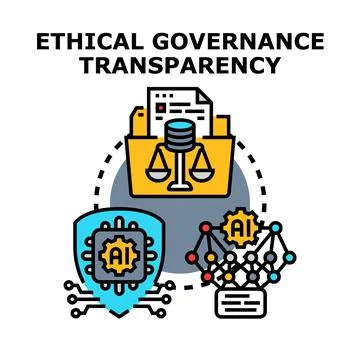 Ethical governance transparency with artificial intelligence technology Stock Illustration