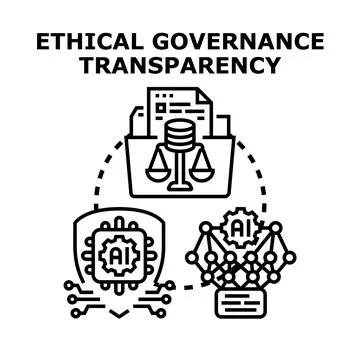 Ethical governance transparency with artificial intelligence technology Stock Illustration
