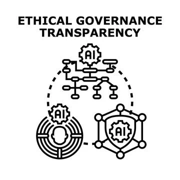Ethical governance transparency concept and artificial intelligence Stock Illustration