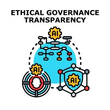 Ethical governance transparency concept and artificial intelligence Stockillustratie