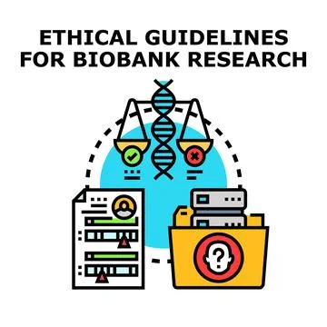 Ethical guidelines balancing biobank research with privacy rights Stock Illustration