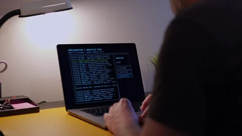 Ethical Hack Scans Networks with Pen Testing Tools Stock Footage 330439782