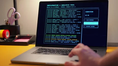 Ethical Hack Scans Networks with Pen Testing Tools 库存影片 330439797