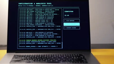 Ethical Hack Scans Networks with Pen Testing Tools Stock Footage 330439806