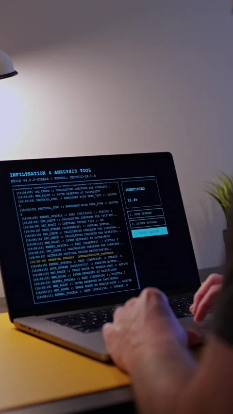 Ethical Hack Scans Networks with Pen Testing Tools Stock Footage 330439822