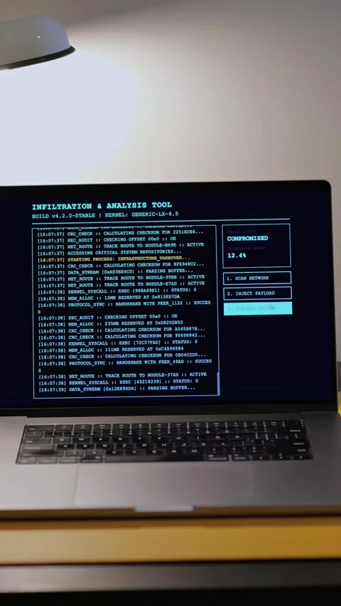 Ethical Hack Scans Networks with Pen Testing Tools 库存影片 330439825