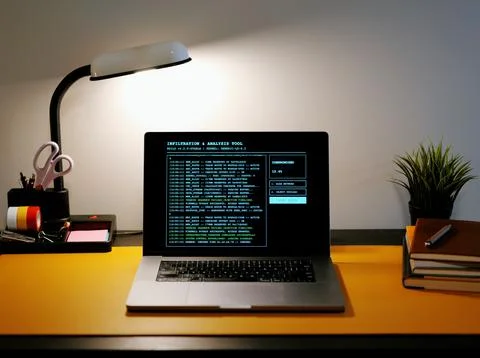 Ethical Hack Scans Networks with Pen Testing Tools Stock Photos