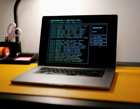 Ethical Hack Scans Networks with Pen Testing Tools Stock Photos