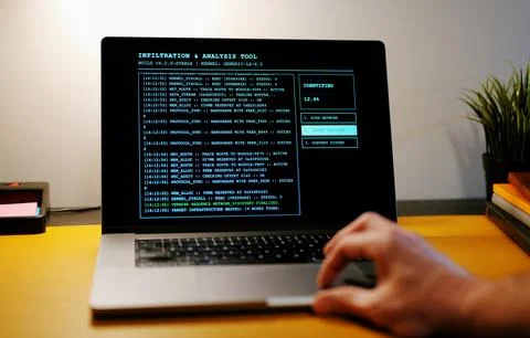Ethical Hack Scans Networks with Pen Testing Tools Stock Photos