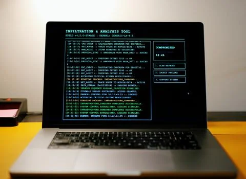 Ethical Hack Scans Networks with Pen Testing Tools Stock Photos