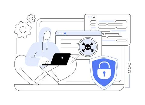 Ethical hacker abstract concept vector illustration. Stock Illustration