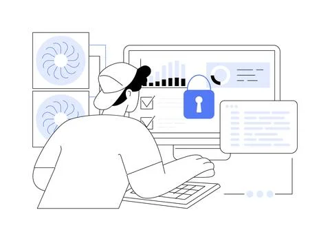 Ethical hacker isolated cartoon vector illustrations. Stock Illustration