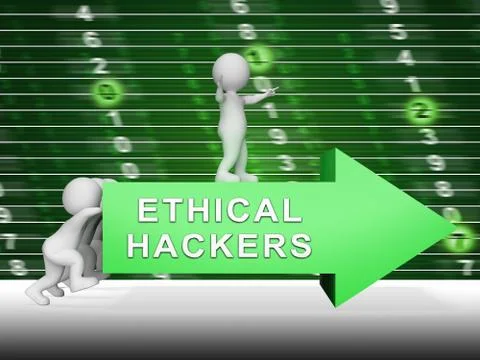 Ethical Hacker Tracking Server Vulnerability 3d Rendering Stockillustratie