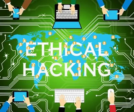 Ethical Hacking Data Breach Tracking 2d Illustration Stock Illustration