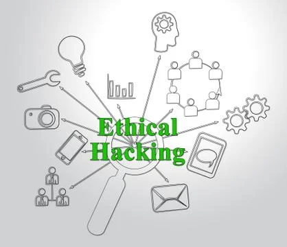 Ethical Hacking Data Breach Tracking 2d Illustration Illustrazione stock