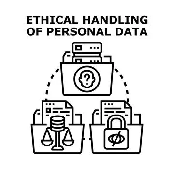 Ethical handling a personal data digital privacy concept 스톡 일러스트