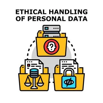 Ethical handling a personal data digital privacy concept Stock Illustration