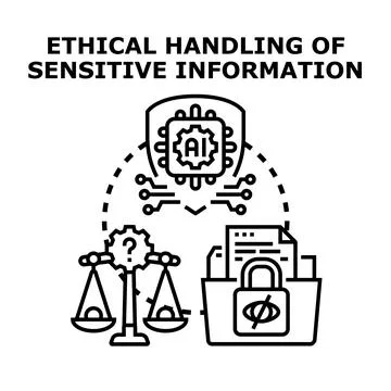 Ethical handling sensitive data with artificial intelligence and privacy Stock Illustration
