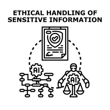 Ethical handling of sensitive information with artificial intelligence Illustrazione stock